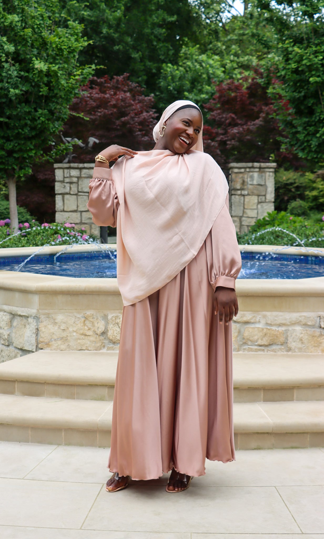 MUTED BLUSH SATIN GOWN