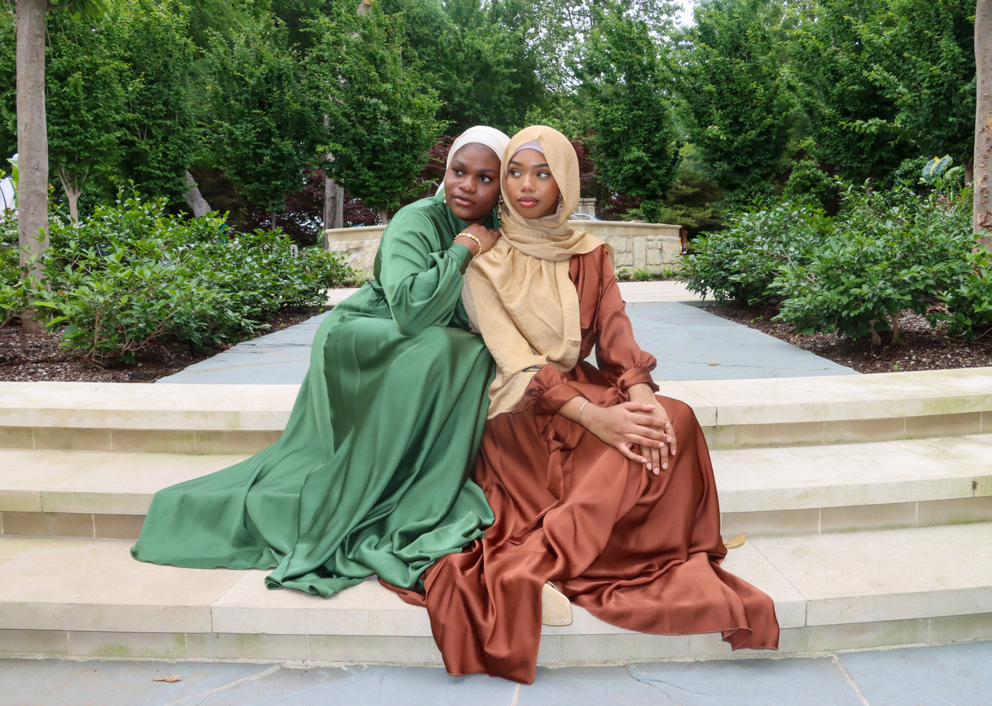 FOREST WHISPER DRAPED SATIN GOWN