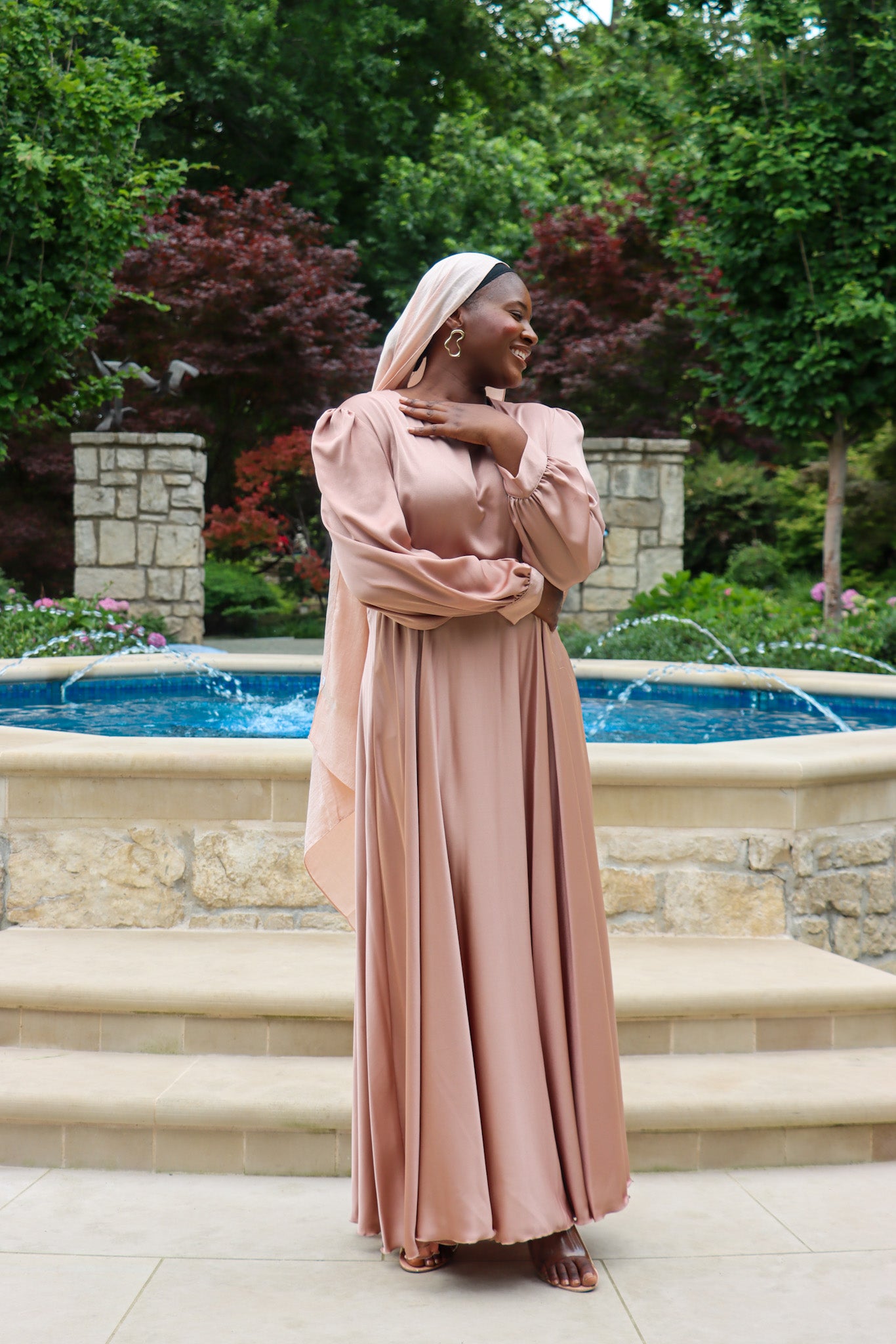 MUTED BLUSH SATIN GOWN