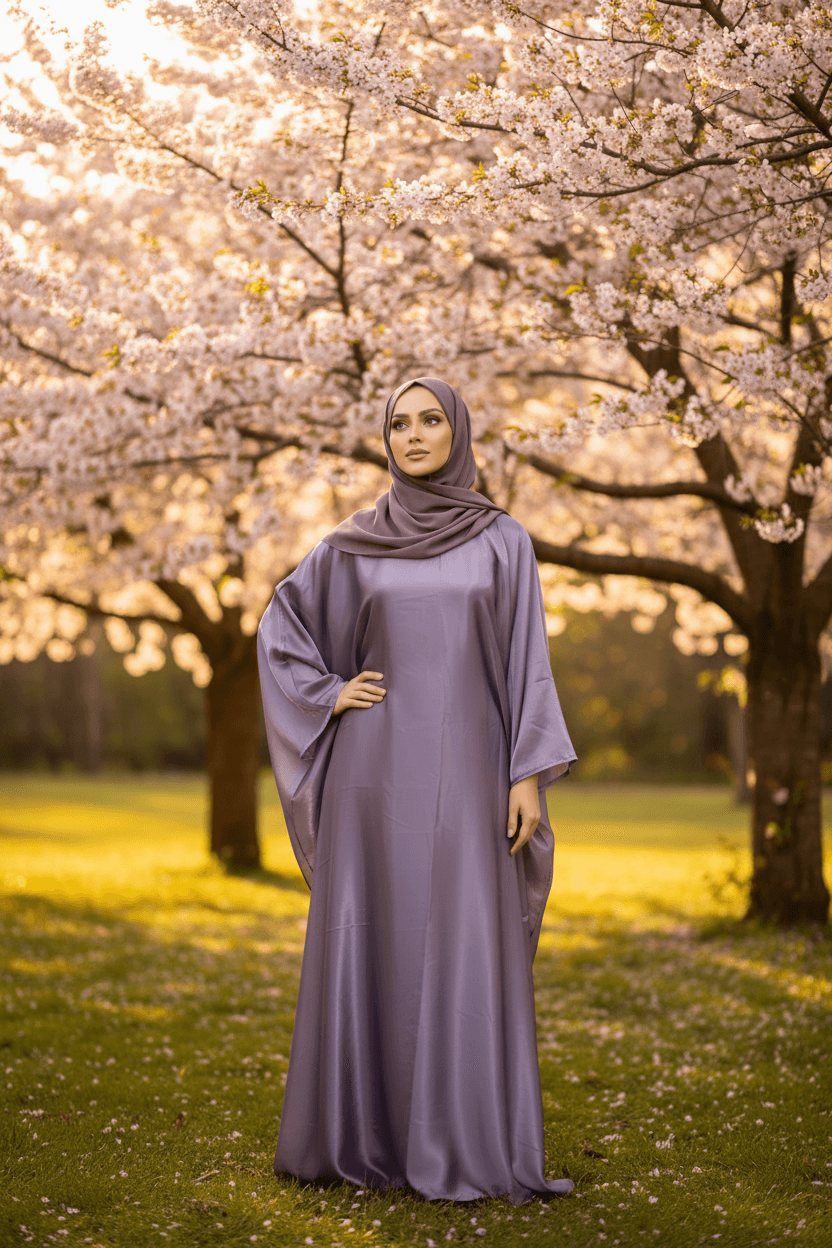 YARA BUTTERFLY ABAYA SET - Blush Pink / 52 -Shuto Modest Boutique