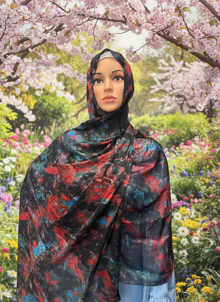 Vibrant Swirl Hijab
