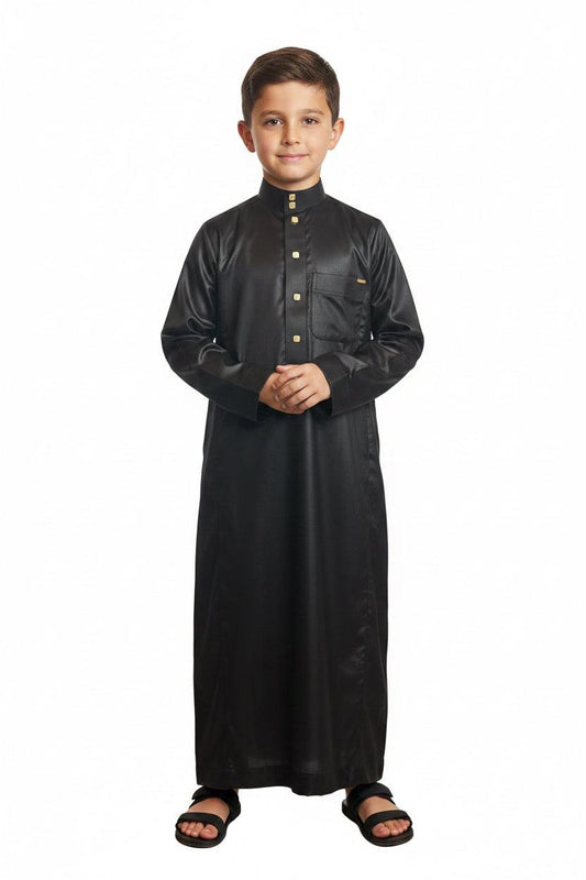Boys Thobe Saudi Style - Black / 30 -Shuto Modest Boutique