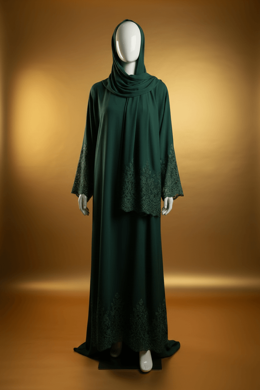 Lace Sleeve abaya - Light Grey / 58 -Shuto Modest Boutique